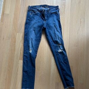 Blue Distressed Women's Jeans